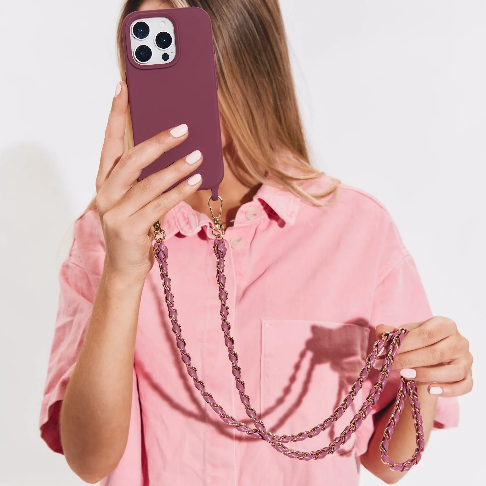 Emi Phone Chain Set Burgundy - Image 6