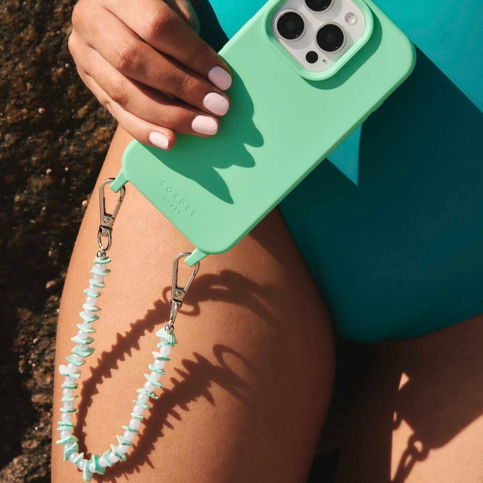 Seafoam Shell Phone Wristlet - Image 4